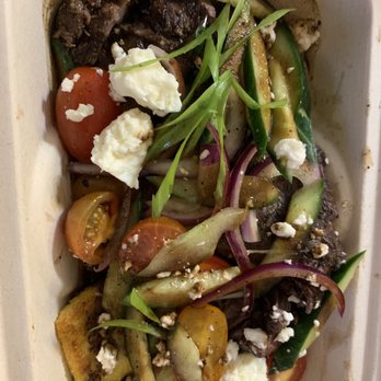 Hartstone Inn - Hanger steak with feta salad - Hotels Near Me - Camden, Maine Hartstone Inn - Hanger steak with feta salad - Hotels Near Me - Camden, Maine
