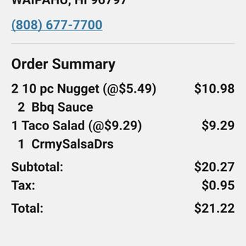 Wendy's - This was my on-line order. Got a Caesar's salad and 1 twenty-piece nuggets instead. - Fast Food Near Me - Waipahu, Hawaii Wendy's - This was my on-line order. Got a Caesar's salad and 1 twenty-piece nuggets instead. - Fast Food Near Me - Waipahu, Hawaii