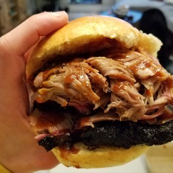 Butcher Bar - The Monster. Half pulled pork. Half brisket. Fully delicious. - Barbeque Near Me - Astoria, New York