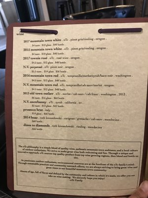 Menu photo 3 Old Town Cellars Park City, UT