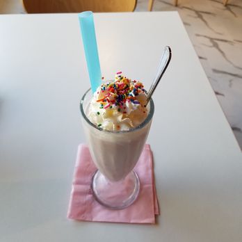 Baby's - 19-9 real strawberry milkshake with a big straw - American Near Me - Indianapolis, Indiana