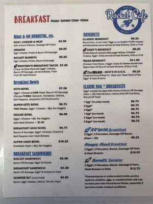 Menu photo 1 Rocket Cafe Robinson, TX