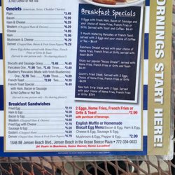 New England Coffee Shop - Breakfast Menu
