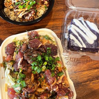 Monarch Poke - Poke Nachos (Half), Poke Bowl, Ube Cheesecake - Hawaiian Near Me - Aiea, Hawaii