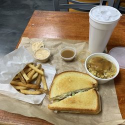 The Fried Turkey Sandwich Shop - Turkey Club Sandwich, French Fries, Stuffing & Gravy, Chipotle Ranch, Sweet Tea