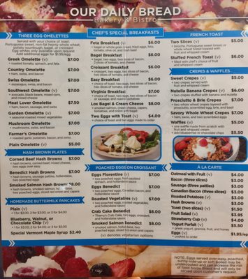 Menu photo 1 Our Daily Bread - Salem Salem, VA