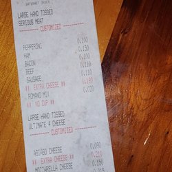 Donatos Pizza - Receipt of Purchase