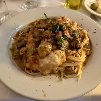 Sam's Place - Chicken forestiere over linguine - Italian Near Me - New York, New York