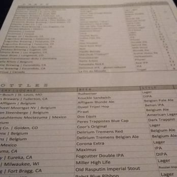 The 6740 - Drink menu - American Near Me - Whittier, California The 6740 - Drink menu - American Near Me - Whittier, California