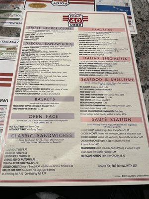 Menu photo 2 Point 40 Diner Monroeville, NJ Menu photo 2 Point 40 Diner Monroeville, NJ