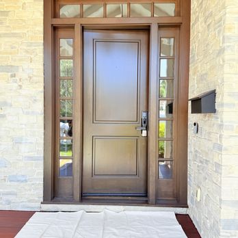 Smart Painting - Refinished front door with clear coat to protect from weathering - Painters Near Me - Sunnyvale, California Smart Painting - Refinished front door with clear coat to protect from weathering - Painters Near Me - Sunnyvale, California
