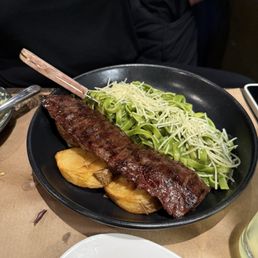 Fettuccini Verde with Skirt Steak
