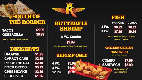 Menu photo 2 K Wings Cafe Lilburn, GA