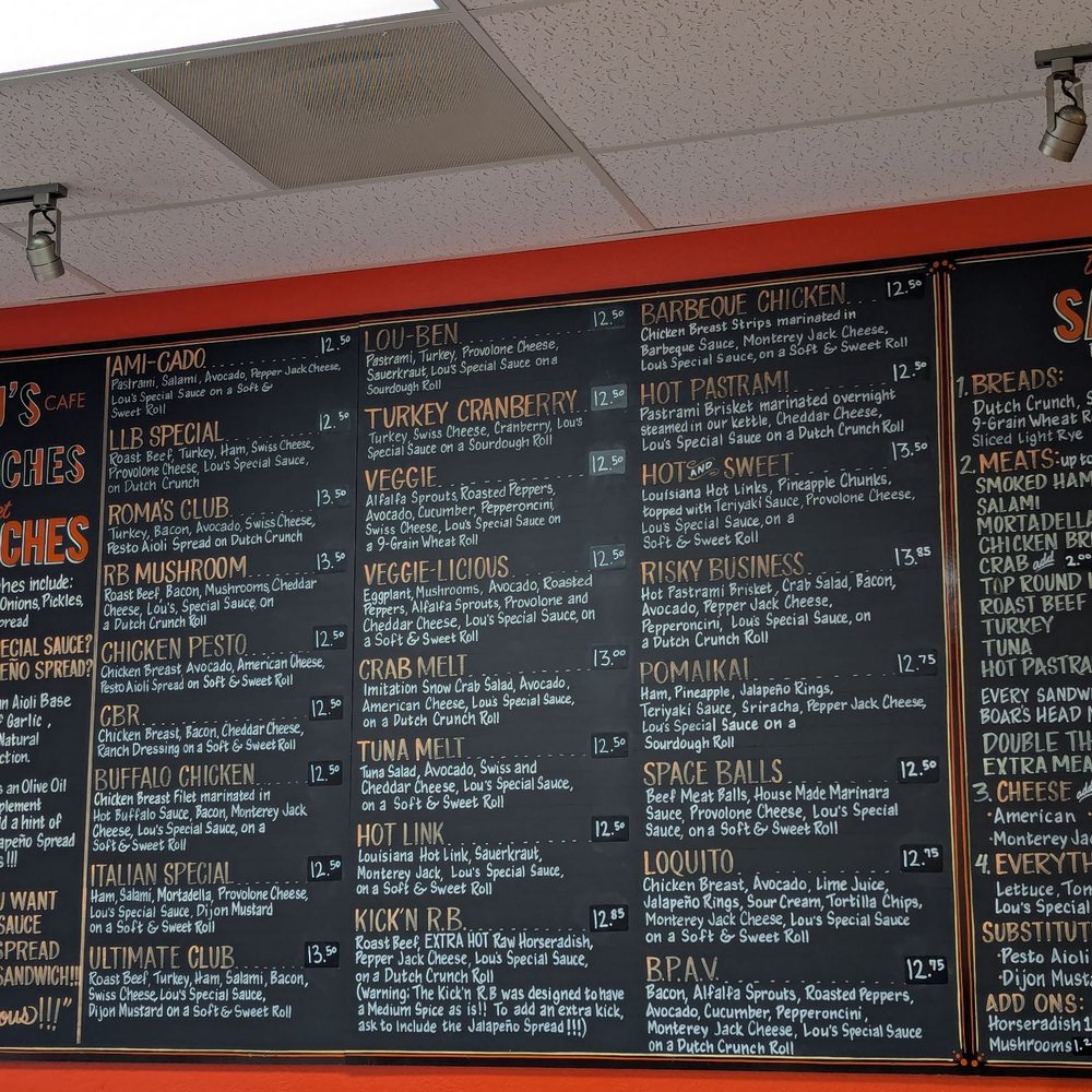 Lou's Cafe - Menu center, 1/19/25 - Breakfast & Brunch Near Me - San Francisco, California