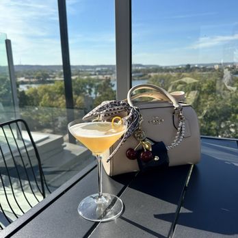 Brut Hotel - French 95 and view from the rooftop bar. - Hotels Near Me - Tulsa, Oklahoma