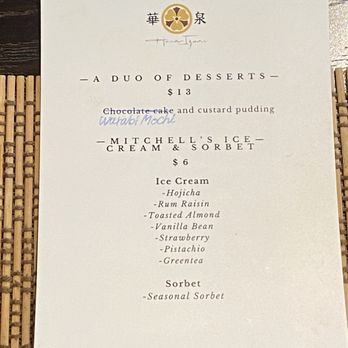 Hana Izumi - Dessert menu - Japanese Near Me - Millbrae, California Hana Izumi - Dessert menu - Japanese Near Me - Millbrae, California