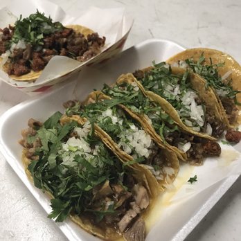 Cuantos Tacos - Carnitas, buche, suadero(2), cachete and a campechana in the back. Amazing! - Mexican Near Me - Austin, Texas Cuantos Tacos - Carnitas, buche, suadero(2), cachete and a campechana in the back. Amazing! - Mexican Near Me - Austin, Texas