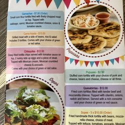 Evelin’s Antojitos Latinos - Menu page 1