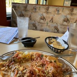 El Azteca - Remains of enchilada & tostada platter