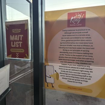 King Katsu Land - Sign on window to explain things - Soul Food Near Me - Daly City, California King Katsu Land - Sign on window to explain things - Soul Food Near Me - Daly City, California