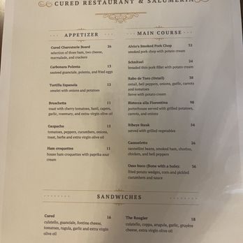 Cured Restaurant - Menu - Steakhouses Near Me - Louisville, Kentucky