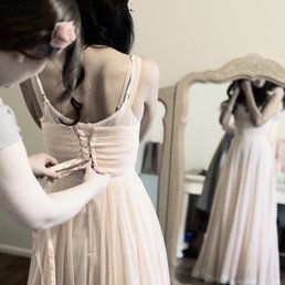 Gunne Sax Vintage Dress! Cynthia was the only tailor in the valley I trusted with this delicate fabric. She replaced a zipper for a lace up