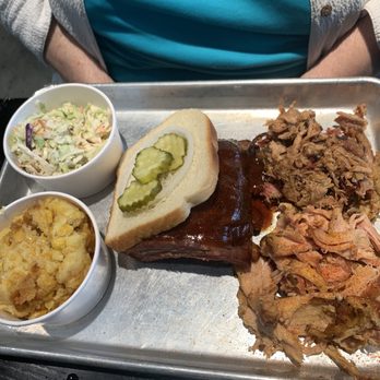 HoneyFire BBQ - TRIPLE CROWN Ribs, pulled pork, chicken, corn pudding, and slaw - Barbeque Near Me - Nashville, Tennessee
