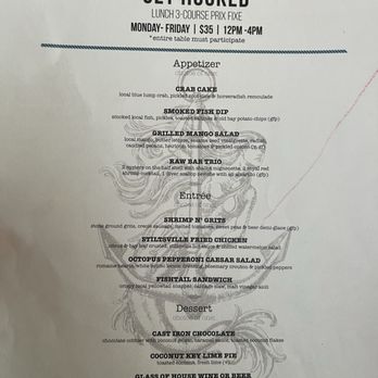 Stiltsville Fish Bar - Lunch prix fixe menu - Seafood Near Me - Miami Beach, Florida