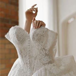 Camellia Wedding Gown - Lace wedding dress basque waist wedding dress