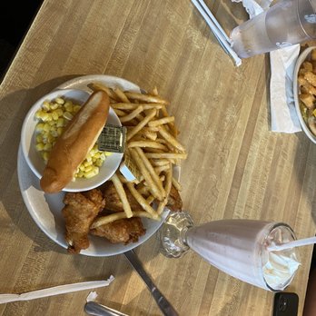Freddies Restaurant & Take-Out - This is the chicken drummies and the old fashioned strawberry milkshake I picked fries and the breadstick and corn was very good! - New American Near Me - Mora, Minnesota Freddies Restaurant & Take-Out - This is the chicken drummies and the old fashioned strawberry milkshake I picked fries and the breadstick and corn was very good! - New American Near Me - Mora, Minnesota