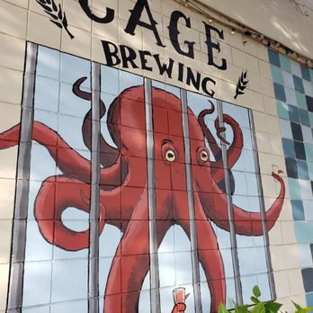 Cage Brewing - an octopus painted on the side of a building - Breweries Near Me - Saint Petersburg, Florida