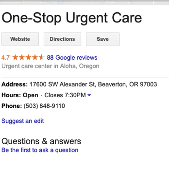 One-Stop Urgent Care - Established 2015. - Urgent Care Near Me - Beaverton, Oregon