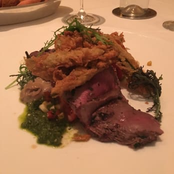 Fearing's Restaurant - Antelope cooked to perfection! Garnished with fried okra - New American Near Me - Dallas, Texas