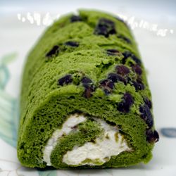 85°C Bakery Cafe-Flushing - Matcha Red Bean Cake Roll: $3.30; $3.59 with tax. Take-out.
