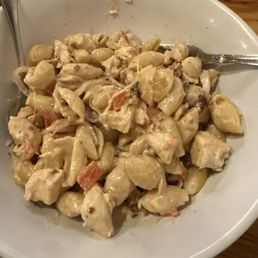 OLT mac-n-cheese- comfort food with the creamy light cheese sauce, bacon and grilled chicken. OLT mac-n-cheese- comfort food with the creamy light cheese sauce, bacon and grilled chicken.