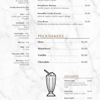 Arnie’s Cafe - Drinks and dessert menu - Breakfast & Brunch Near Me - Reno, Nevada