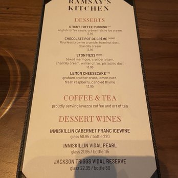 Ramsay's Kitchen - Dessert menu - New American Near Me - Las Vegas, Nevada Ramsay's Kitchen - Dessert menu - New American Near Me - Las Vegas, Nevada