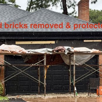 Smiley's Masonry - All existing bricks removed and protected from the weather. Great job! - Masonry/Concrete Near Me - Portsmouth, Virginia Smiley's Masonry - All existing bricks removed and protected from the weather. Great job! - Masonry/Concrete Near Me - Portsmouth, Virginia