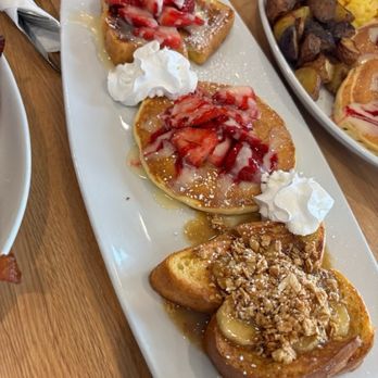 Whidbey's A Daytime Eatery - Strawberry and cream French toast Strawberry pancake  Banana caramel and granola French toast - Breakfast & Brunch Near Me - Enterprise, Nevada