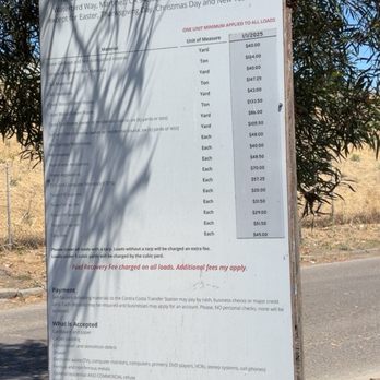 Republic Services Contra Costa Transfer Station - The updated pricing for anyone looking.  (06/30/2026) - Junk Removal & Hauling Near Me - Martinez, California