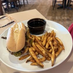 Sand Hills Corral - French dip with jalapeños and fried