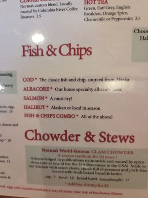 Menu photo 2 Norma's Seafood & Steak Seaside, OR