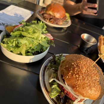 Eugene Tavern - Beet Burger/Side salad - American Near Me - Chagrin Falls, Ohio Eugene Tavern - Beet Burger/Side salad - American Near Me - Chagrin Falls, Ohio