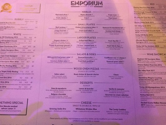 Menu photo 7 Emporium Eatery and Bar Napier, HKB