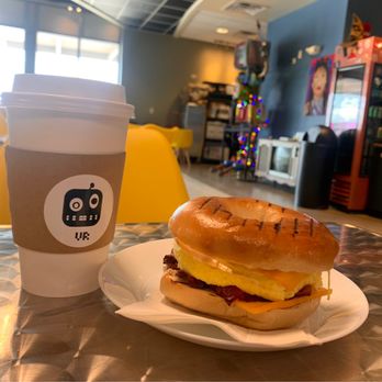 Velvet Robot Coffee Lab - Matcha Breakfast Bagel - Coffee & Tea Near Me - Rockford, Illinois
