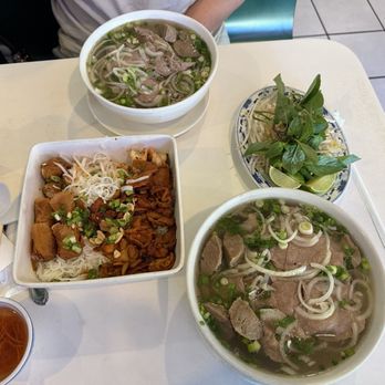 VN Cuisine - Front: XL Special Beef Noodle Soup Middle: #44 Vermicelli with pork Rear: Large Special Beef Noodle Soup - Vietnamese Near Me - San Dimas, California VN Cuisine - Front: XL Special Beef Noodle Soup Middle: #44 Vermicelli with pork Rear: Large Special Beef Noodle Soup - Vietnamese Near Me - San Dimas, California