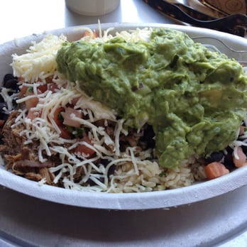 Chipotle Mexican Grill - Barbacoa Beef Bowl with black beans, brown rice, salsa, cheese, sour cream and guacamole. - Mexican Near Me - Downey, California Chipotle Mexican Grill - Barbacoa Beef Bowl with black beans, brown rice, salsa, cheese, sour cream and guacamole. - Mexican Near Me - Downey, California