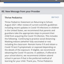 Thrive Pediatrics - Communication from Thrive Pediatrics
