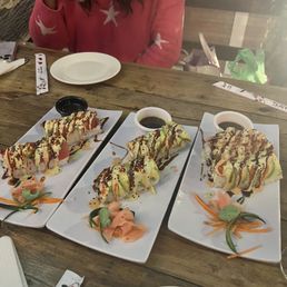 California Roll , Spicy Tuna Roll , and Mixed Roll California Roll , Spicy Tuna Roll , and Mixed Roll