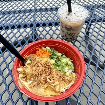 TK Cafe - Curry Chicken Bowl and Brown Sugar Milk Tea with Boba - Asian Fusion Near Me - Burbank, California TK Cafe - Curry Chicken Bowl and Brown Sugar Milk Tea with Boba - Asian Fusion Near Me - Burbank, California